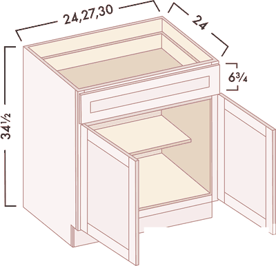 Double Door Bases diagram with dimensions