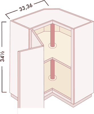 Lazy Susan diagram with dimensions