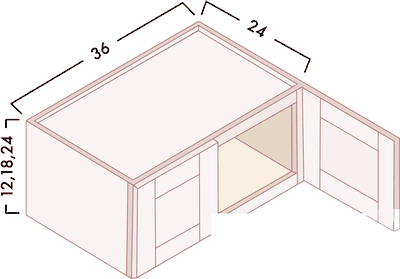 Refrigerator Wall Cabinets - 24" Deep diagram with dimensions