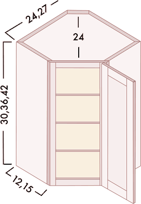 Wall Diagonal Corner diagram with dimensions