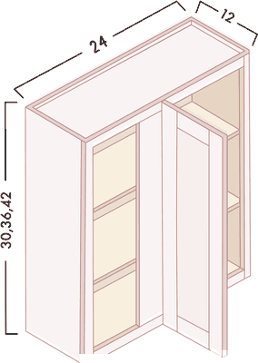 Wall Blind Cabinets diagram with dimensions