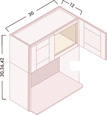 Microwave Wall Cabinet diagram with dimensions