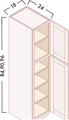 Tall Pantry - Single Door diagram with dimensions