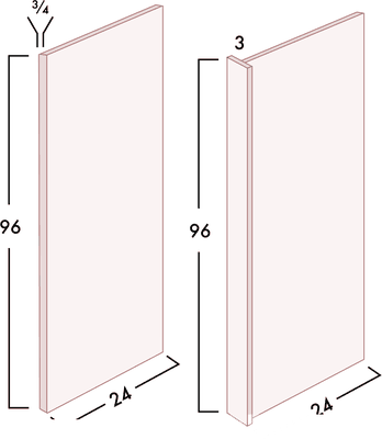 Refrigerator End Panel diagram with dimensions