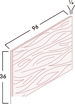 Finished Plywood Panel diagram with dimensions