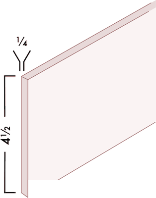 Toe Kick diagram with dimensions