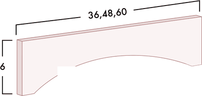 Arched Valance diagram with dimensions