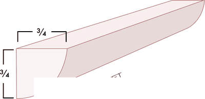 Quarter Round Molding diagram with dimensions