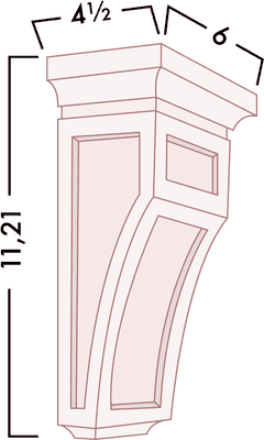 Corbels diagram with dimensions