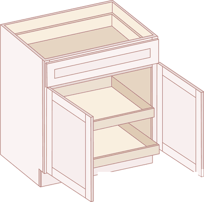 Roll-Out Tray diagram with dimensions