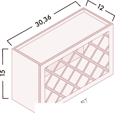 Wall Wine Rack diagram with dimensions