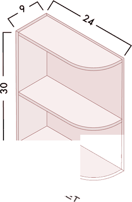 Base End Cabinets diagram with dimensions