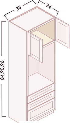 Oven Cabinets diagram with dimensions