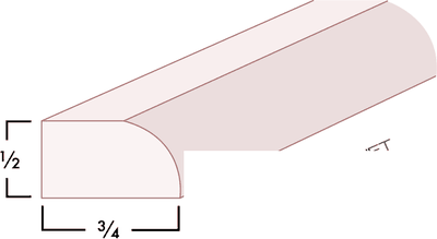 Scribe Molding diagram with dimensions