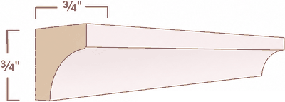 Inside Corner Molding diagram with dimensions
