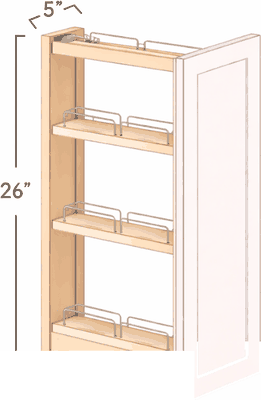Wall Spice Pull-Outs (Cabinet Not Included) diagram with dimensions