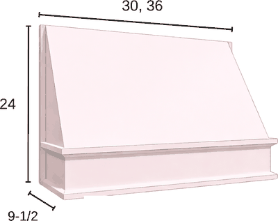 Wood Hoods diagram with dimensions