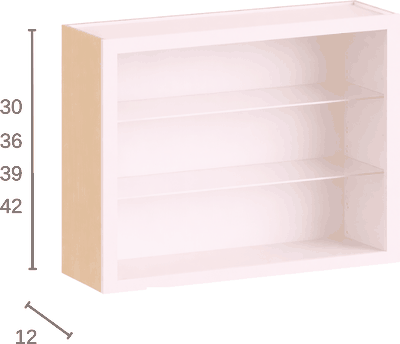 No Door Wall Cabinets diagram with dimensions