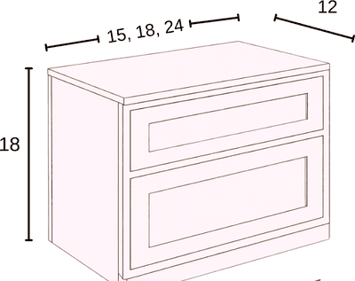 Top Drawers diagram with dimensions