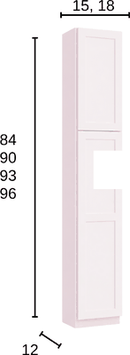 12" Deep Tall Pantry - Single Door diagram with dimensions