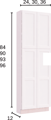 12" Deep Tall Pantry - Double Door diagram with dimensions