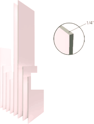 Finished End Skins diagram with dimensions