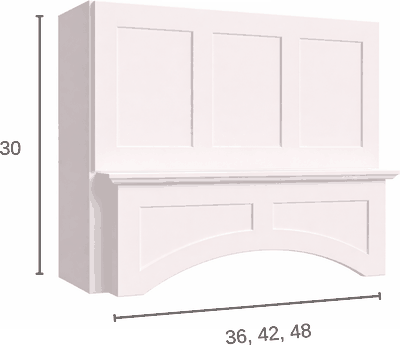 Arched Hoods diagram with dimensions