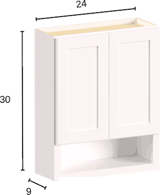 Wall Vanity Storage diagram with dimensions