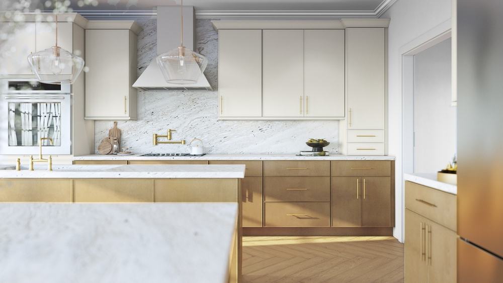 Echo Mocha kitchen cabinets installed