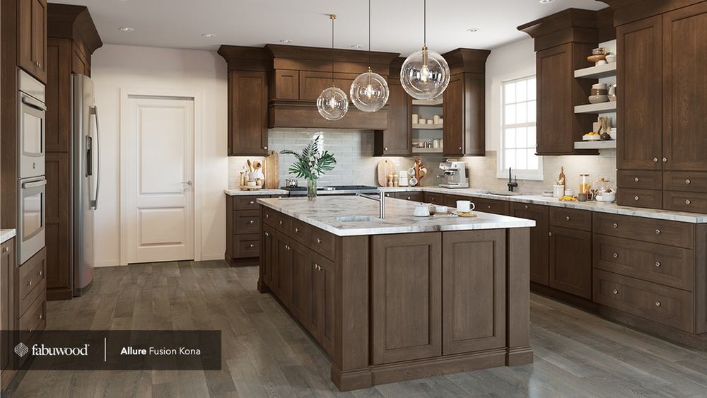 Fusion Kona kitchen cabinets installed