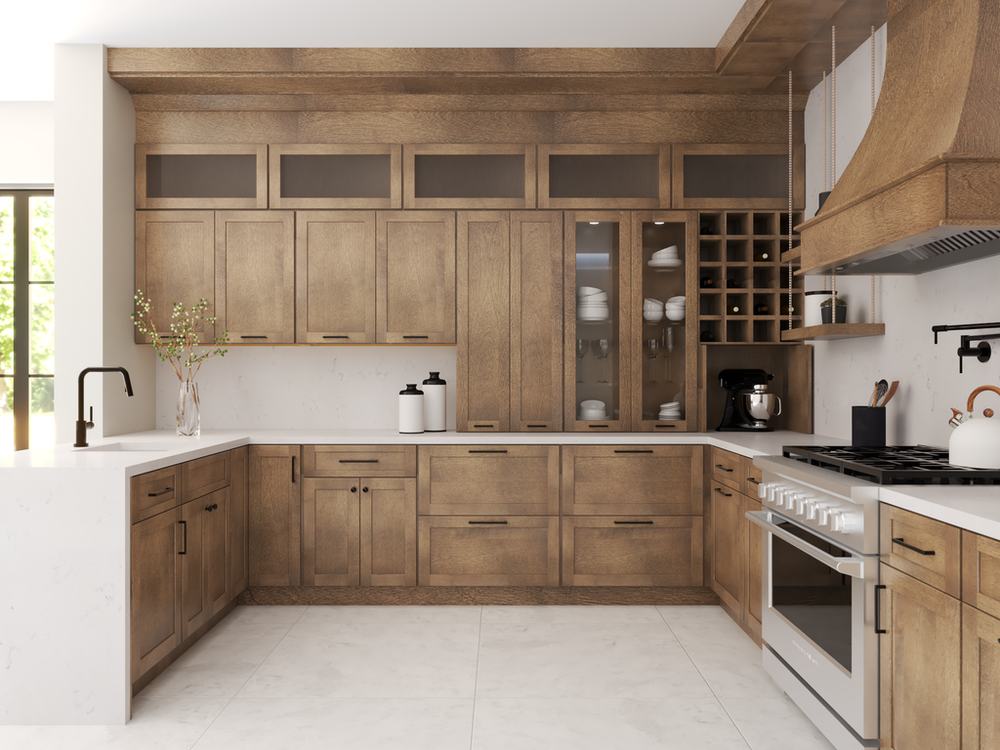 Galaxy Mocha kitchen cabinets installed