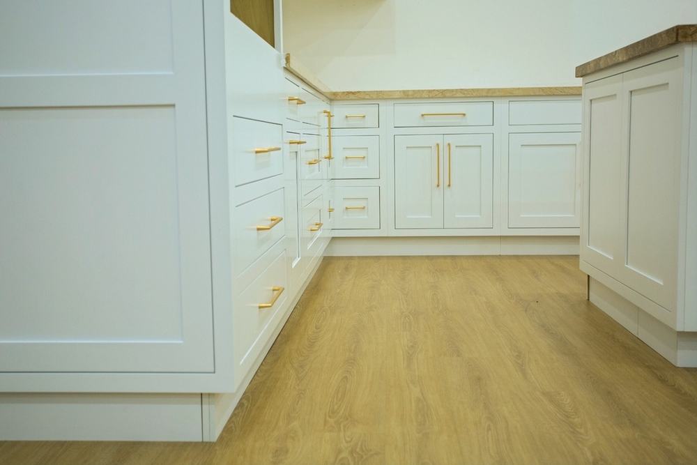 Inset White kitchen cabinets installed