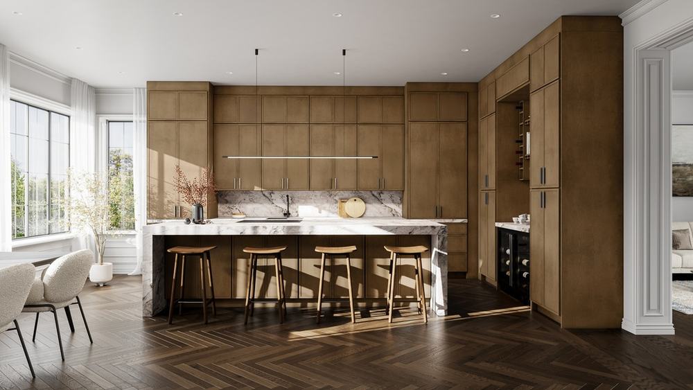 Luna Truffle kitchen cabinets installed