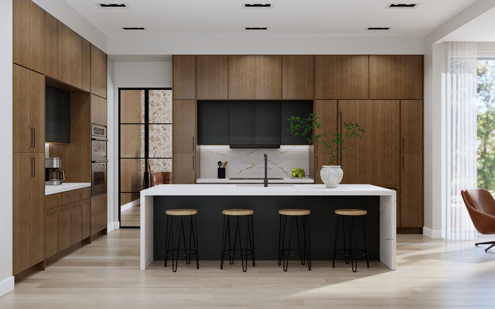 Luxe Frost kitchen cabinets installed